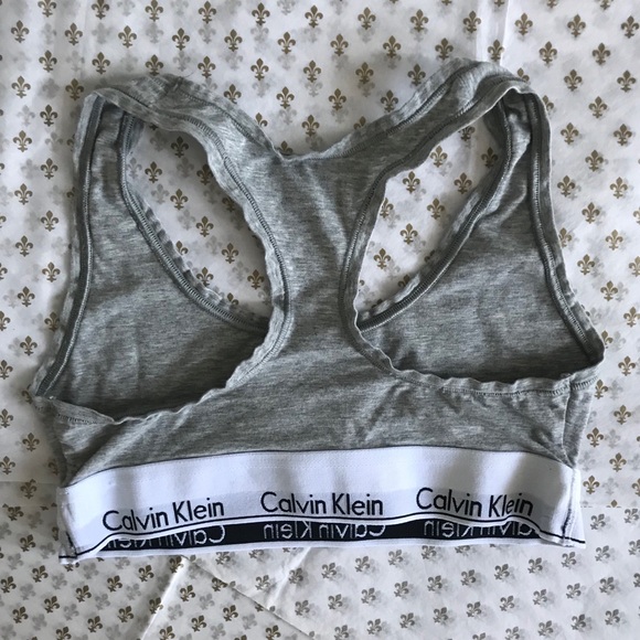 calvin klein gray racerback sports bra - Picture 2 of 2